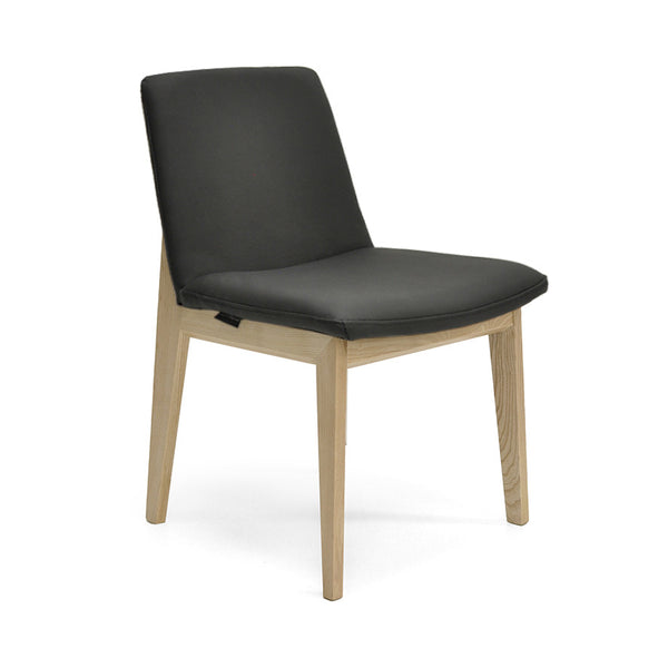 Bailey : Dining Chair Ash Frame with Black Leather