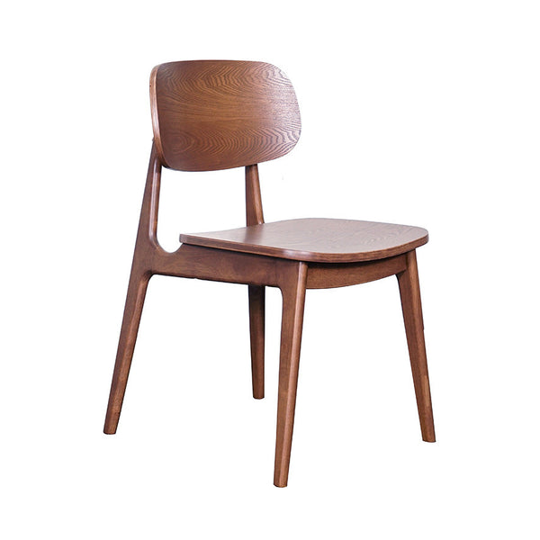Bowi : Dining Chair Solid Seat Light Walnut