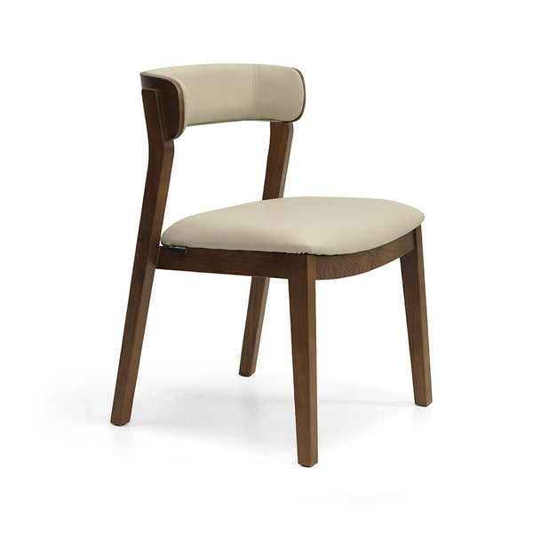 Caitlin : Dining Chair Walnut Frame with Clay Leather