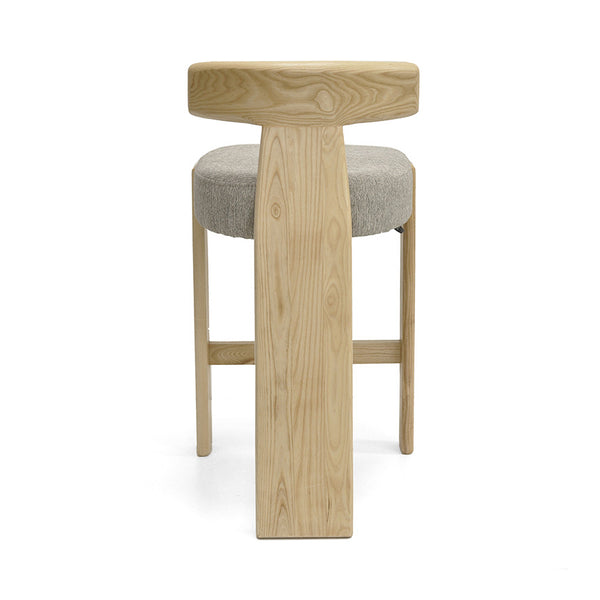 Chloe : Bar Stool Ash Frame Fusion with Stone Fabric