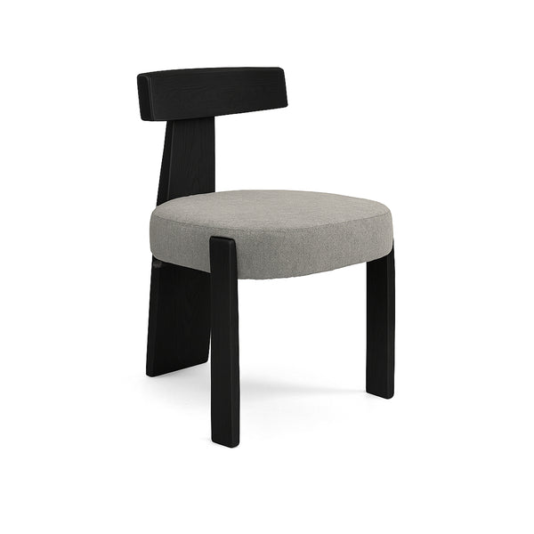 Chloe : Dining Chair Black Frame with Fusion Stone Fabric
