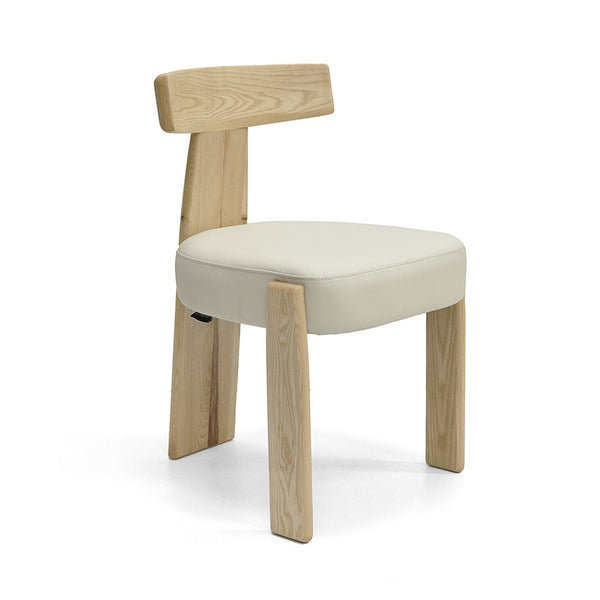 Chloe : Dining Chair Ash Frame with Lamb Leather