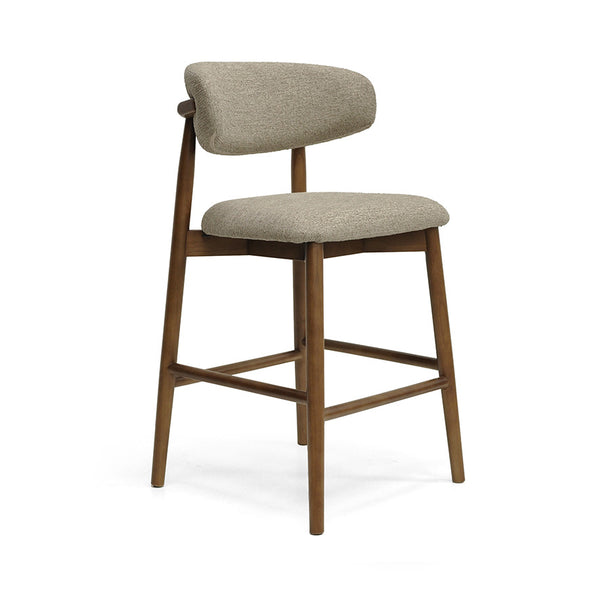 Cleo : Bar Stool Walnut Frame with Canyon Taupe Fabric