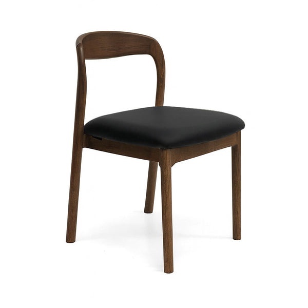 Ellie : Dining Chair Walnut Frame with Black Pu Seat