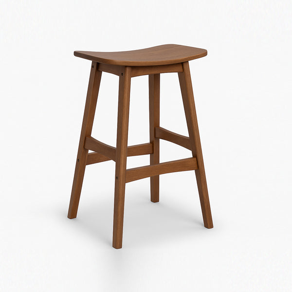 Gangnam : Bar Stool Solid Seat Light Walnut