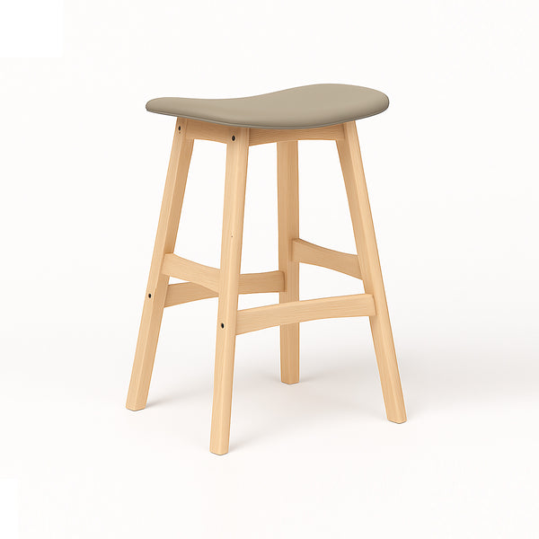 Gangnam : Bar Stool Natural Frame Clay pu Seat