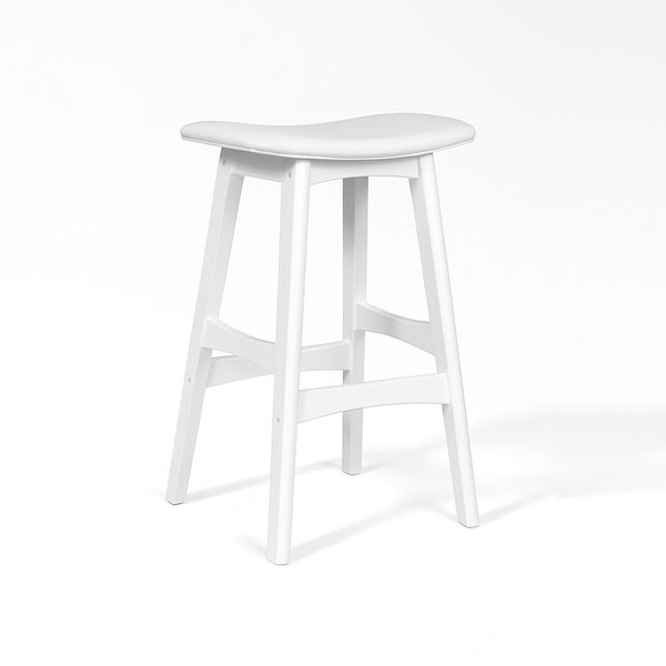 Gangnam : Bar Stool Matt White Frame White Pu Seat