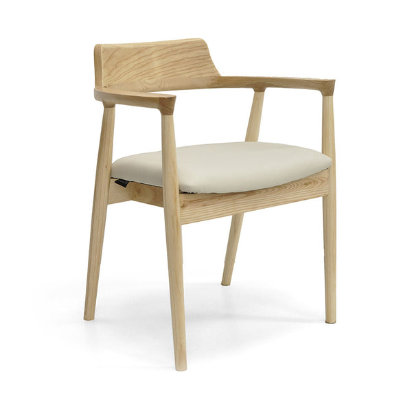Luma : Dining Chair Natural Ash Frame with Taupe Pu Seat