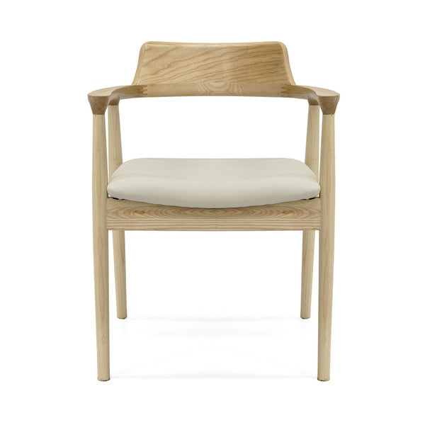 Luma : Dining Chair Natural Ash Frame with Taupe Pu Seat
