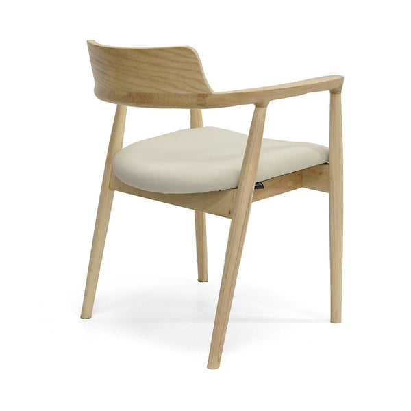 Luma : Dining Chair Natural Ash Frame with Taupe Pu Seat