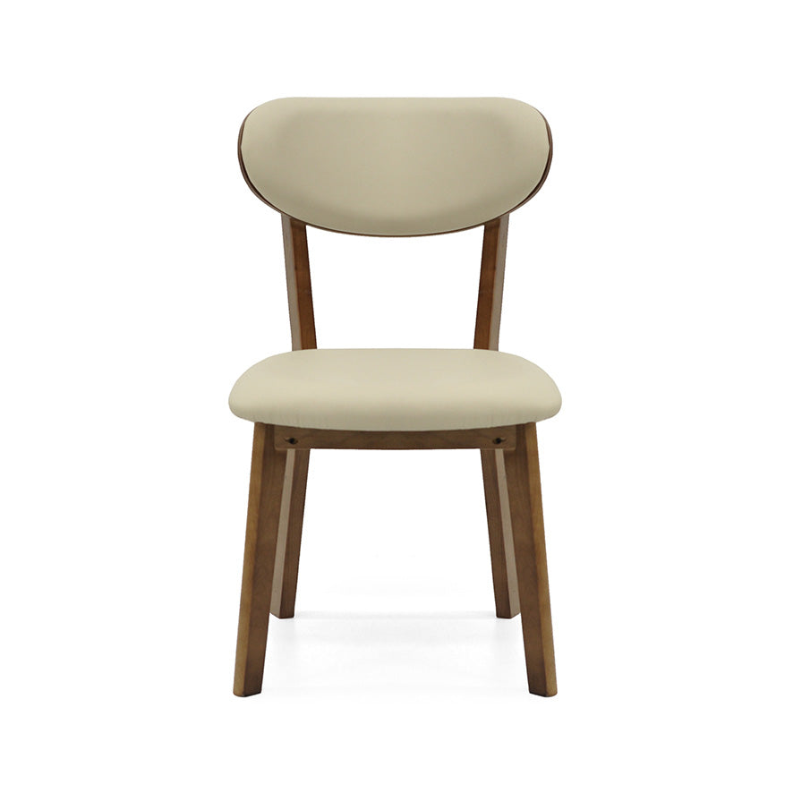 Oliver : Dining Chair Walnut Frame with Clay Leather