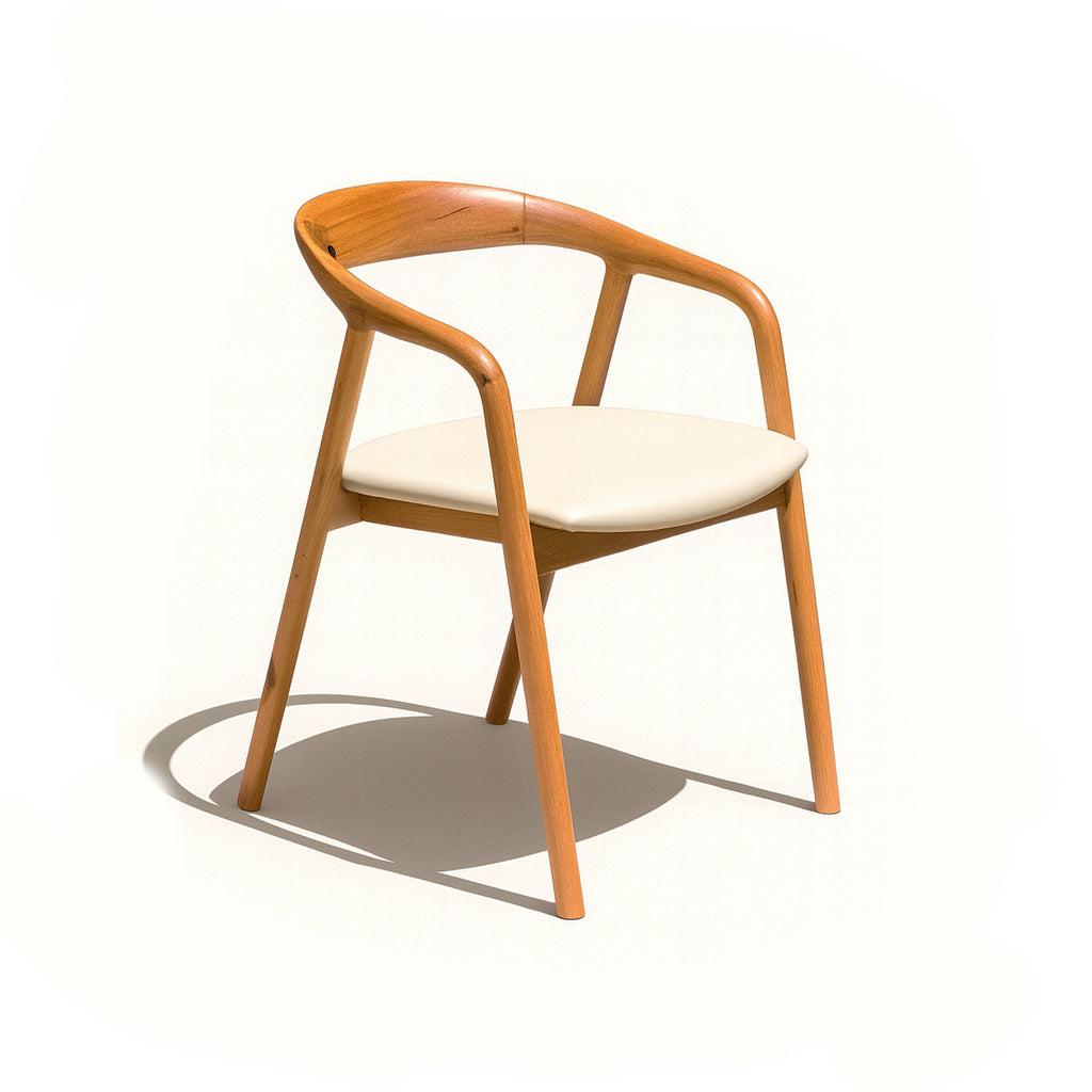 Santarino : Dining Chair Blackbutt Taupe Pu Seat