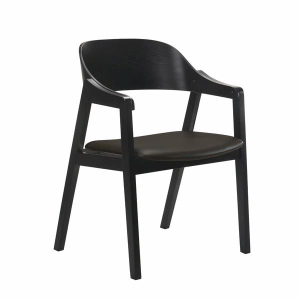 Norway : Dining Chair Upholstered Seat Black