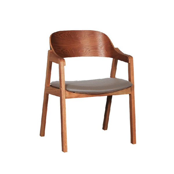 Norway : Dining Chair Upholstered Seat Light Walnut