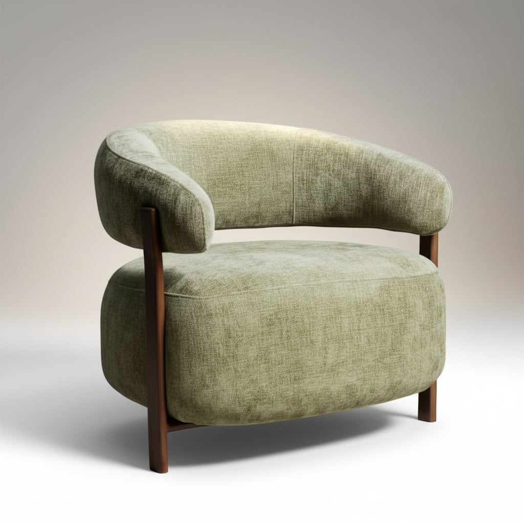 Hampton Accent Chair in Olive Fabric