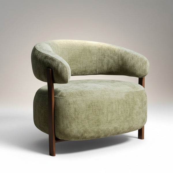 Hampton Accent Chair in Olive Fabric