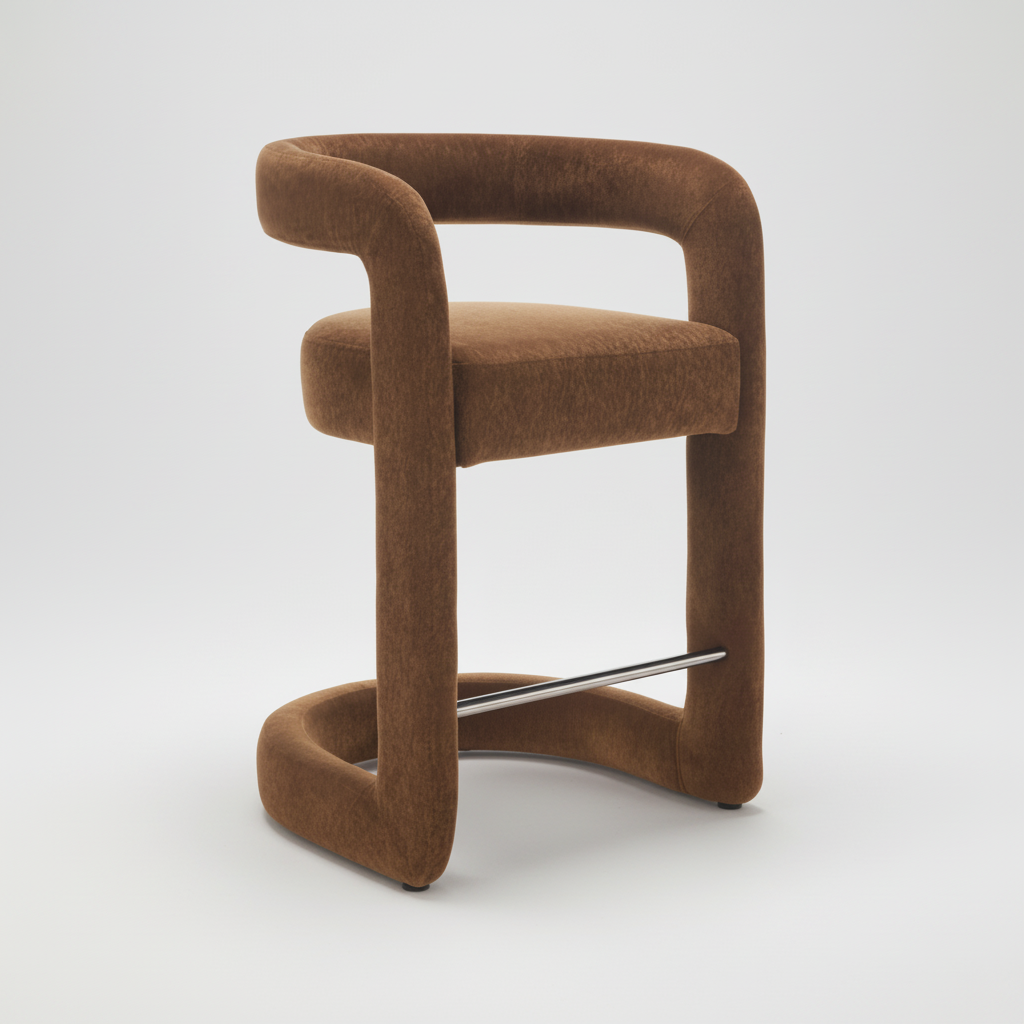 Addis : Bar Stool Copper Fabric