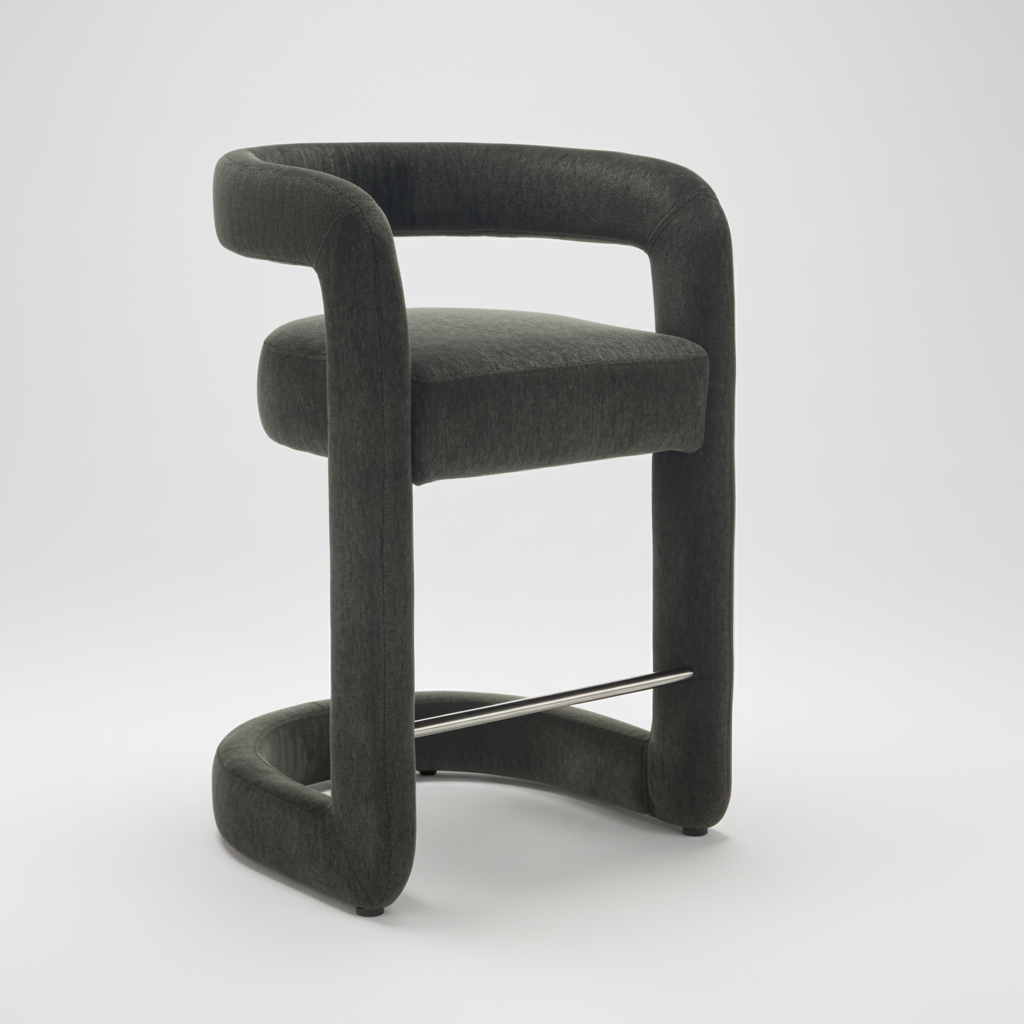 Addis : Bar Stool Teal Fabric