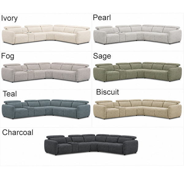Amalfi: Modular Corner Sofa Electric Recliner in Fabric