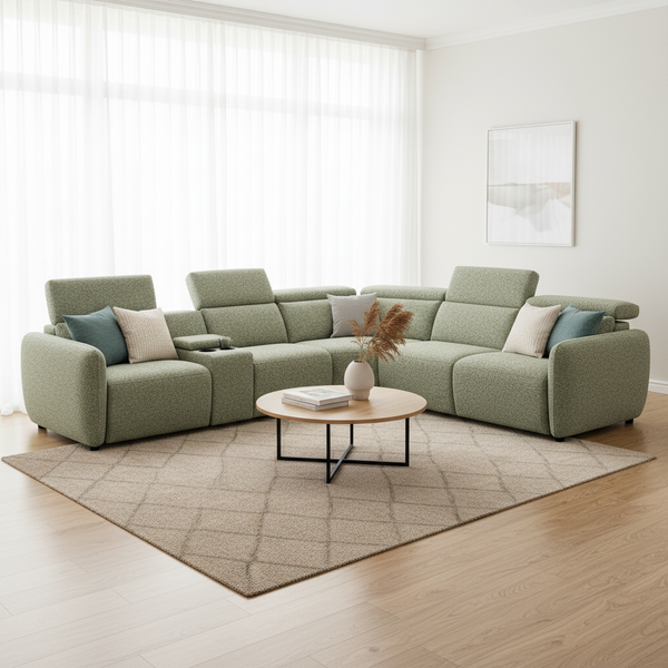 Amalfi: Modular Corner Sofa Electric Recliner in Fabric