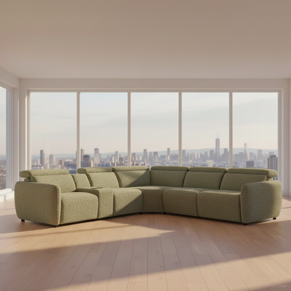 Amalfi: Modular Corner Sofa Electric Recliner in Fabric