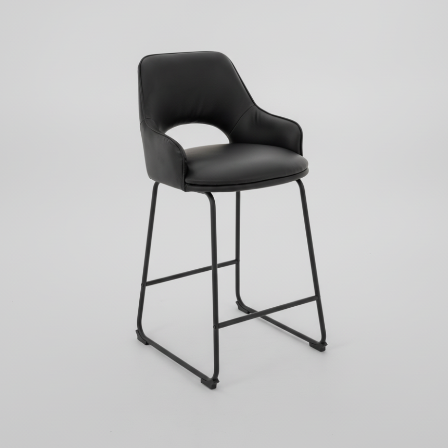 Amy : Bar Stool Black Pu