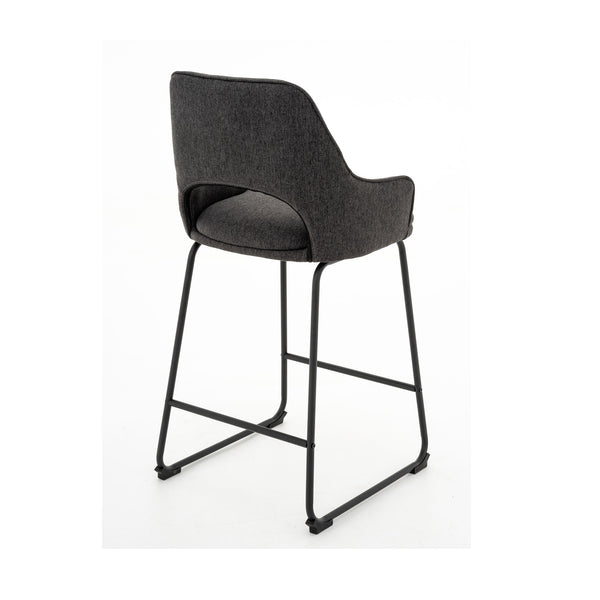 Amy : Bar Stool Charcoal Fabric