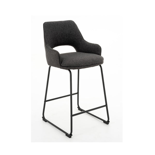 Amy : Bar Stool Charcoal Fabric