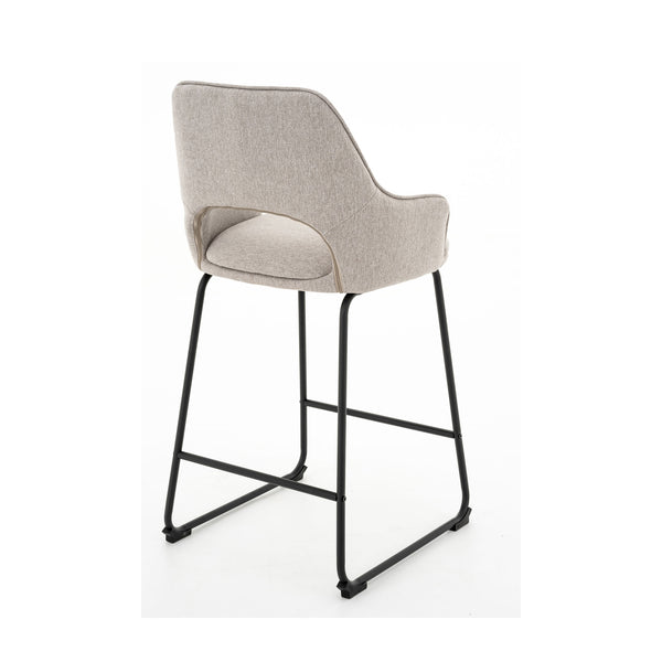 Amy : Bar Stool Light Grey Fabric