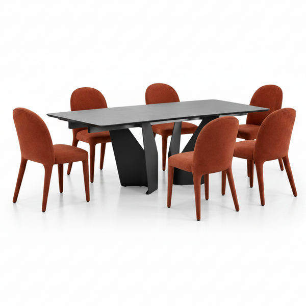 Apex : Dbl Ext Dining Table with Onasis Chairs