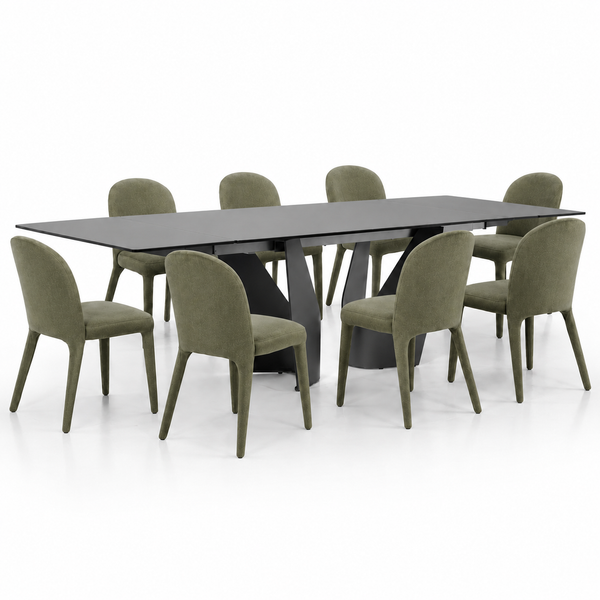 Apex : Dbl Ext Dining Table with Onasis Chairs