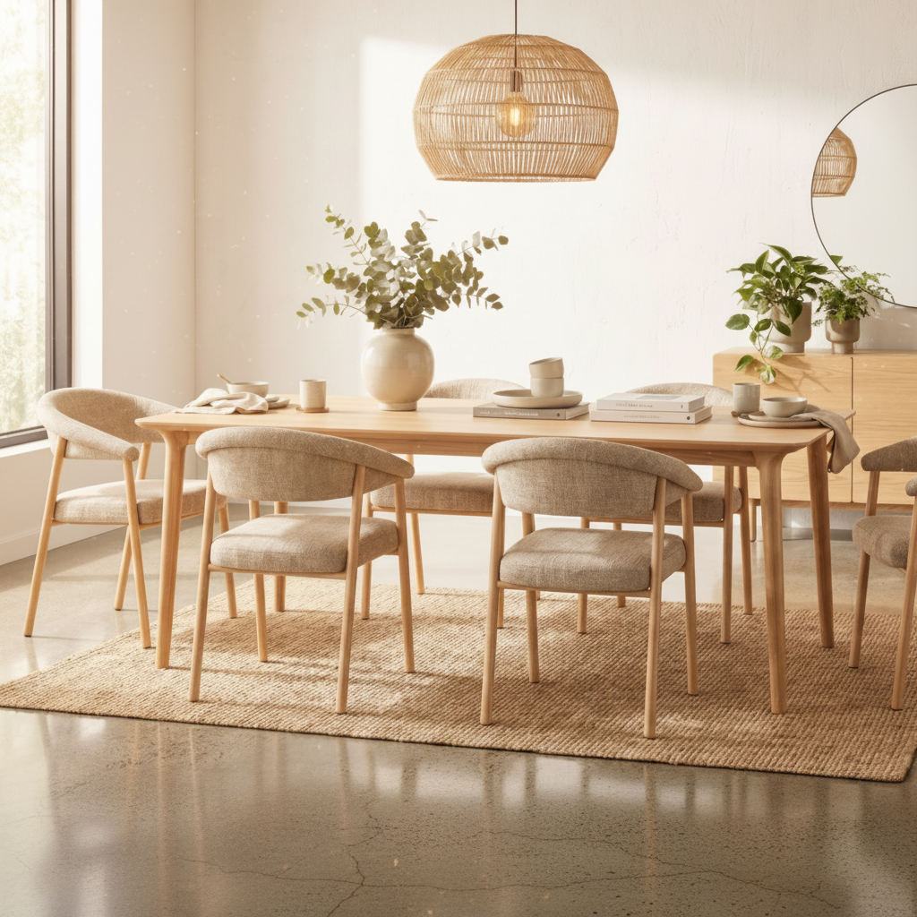 Arezo : Dining Table & Como Chairs Natural Oak