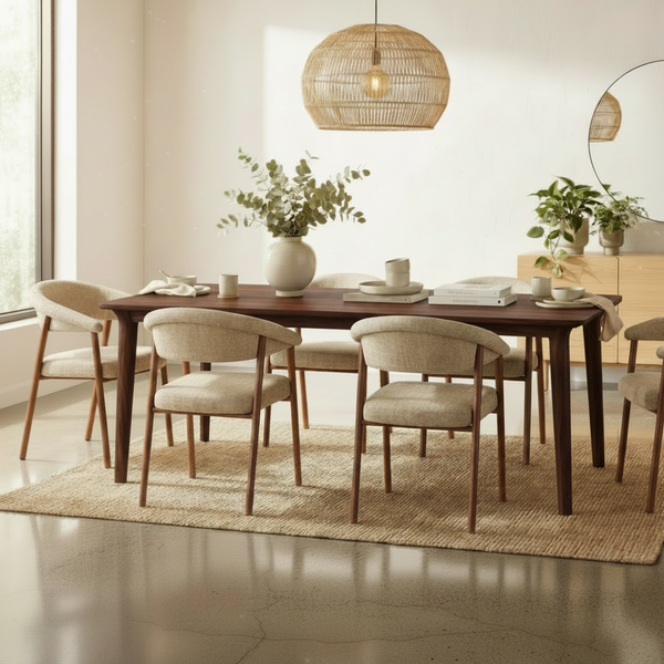 Arezo : Dining Table & Como Chairs Walnut