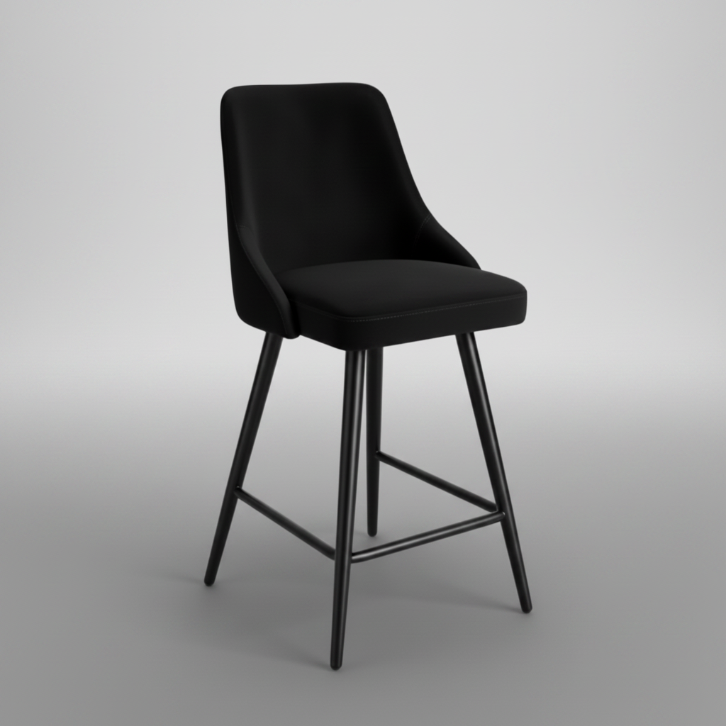 Ashley : Bar Stool in Black Velvet
