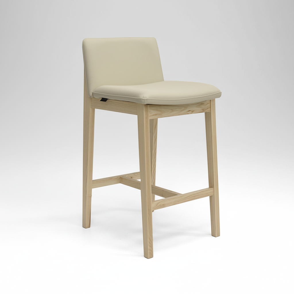 Bailey : Bar Stool Ash Frame with Clay Leather