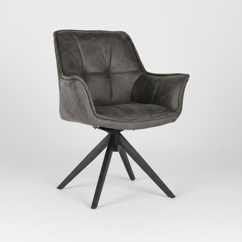 Bella : Dining Chair Swivel Grey