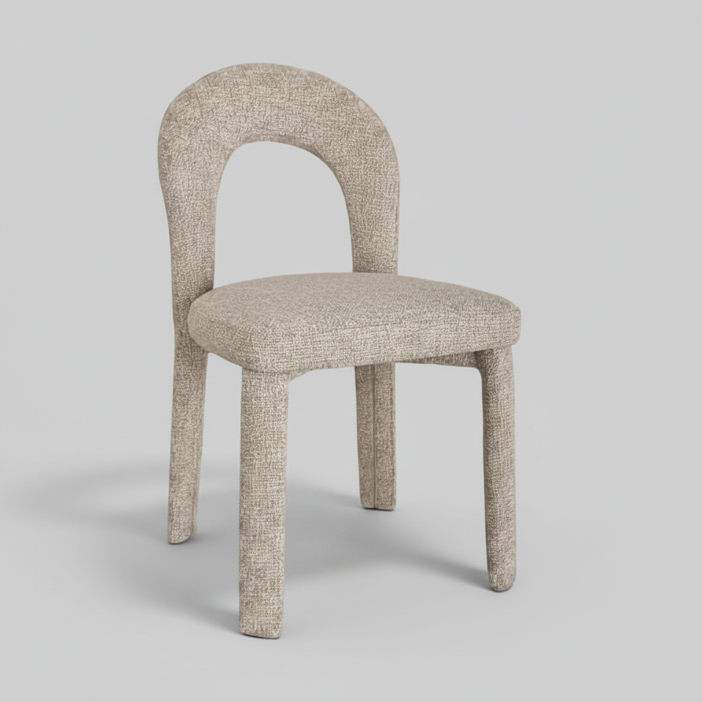 Bellini Dining Chair in Oat Fabric Front