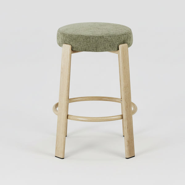 Bergan : Bar Stool Natural Frame Forrest Fabric