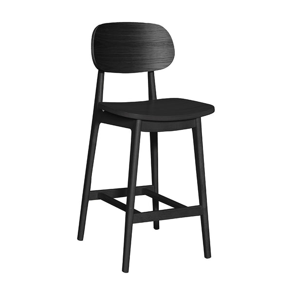 Bowi : Bar Stool Black Timber Seat