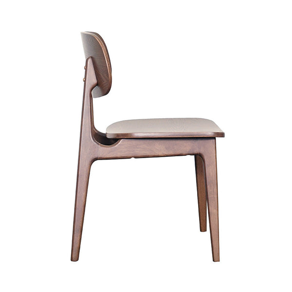 Bowi : Dining Chair Solid Seat Light Walnut