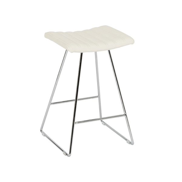 bindi bar stool white with chrome base