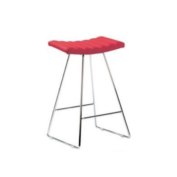 bindi bar stool red with chrome base