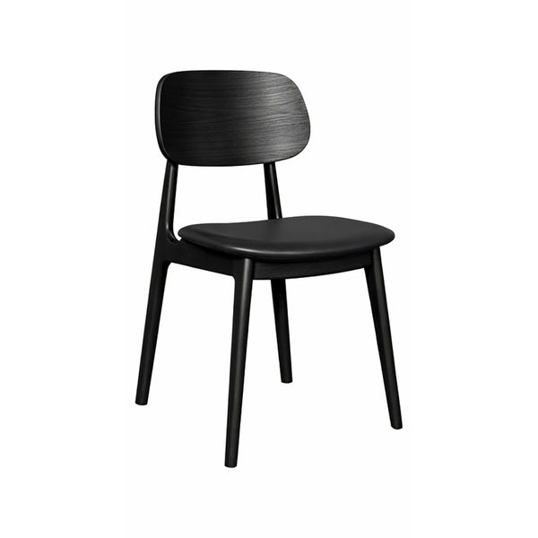 Bowi : Dining Chair Black Frame Black Pu Seat