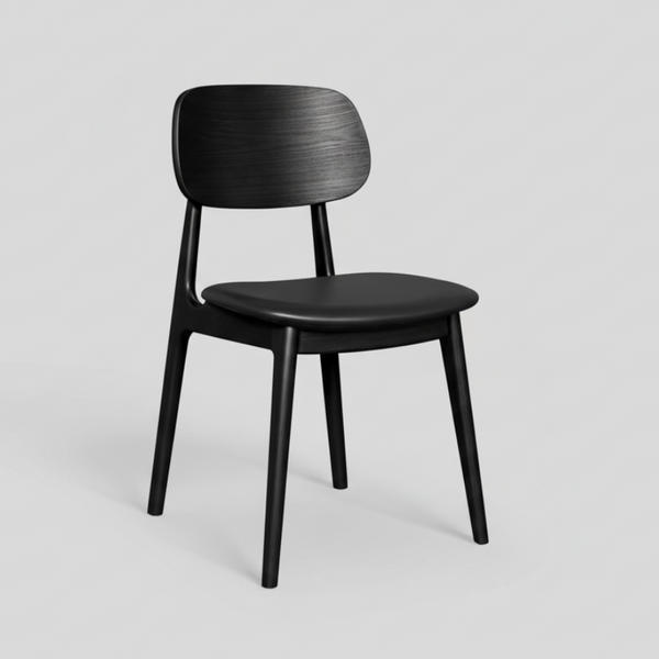 Bowi : Dining Chair Black Frame Black Pu Seat