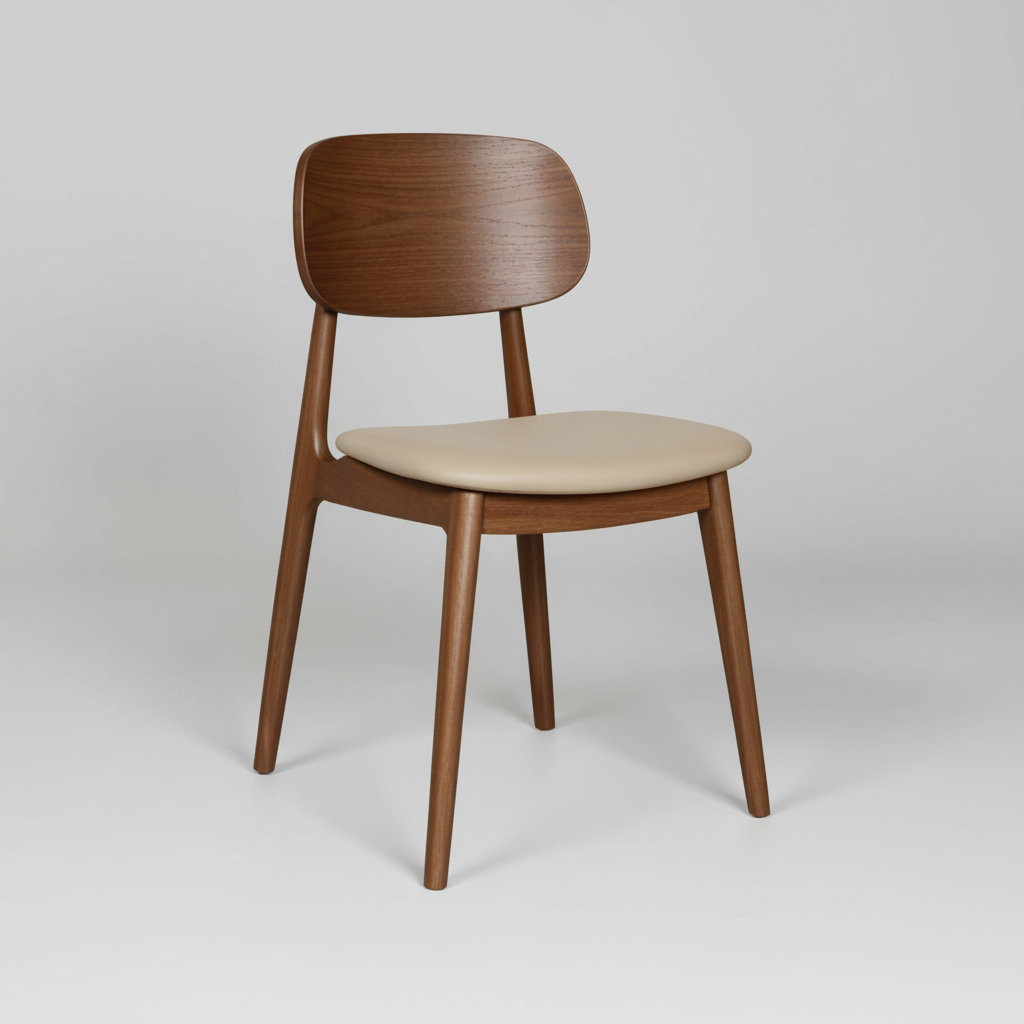 Bowi : Dining Chair Light Walnut Frame Clay Seat