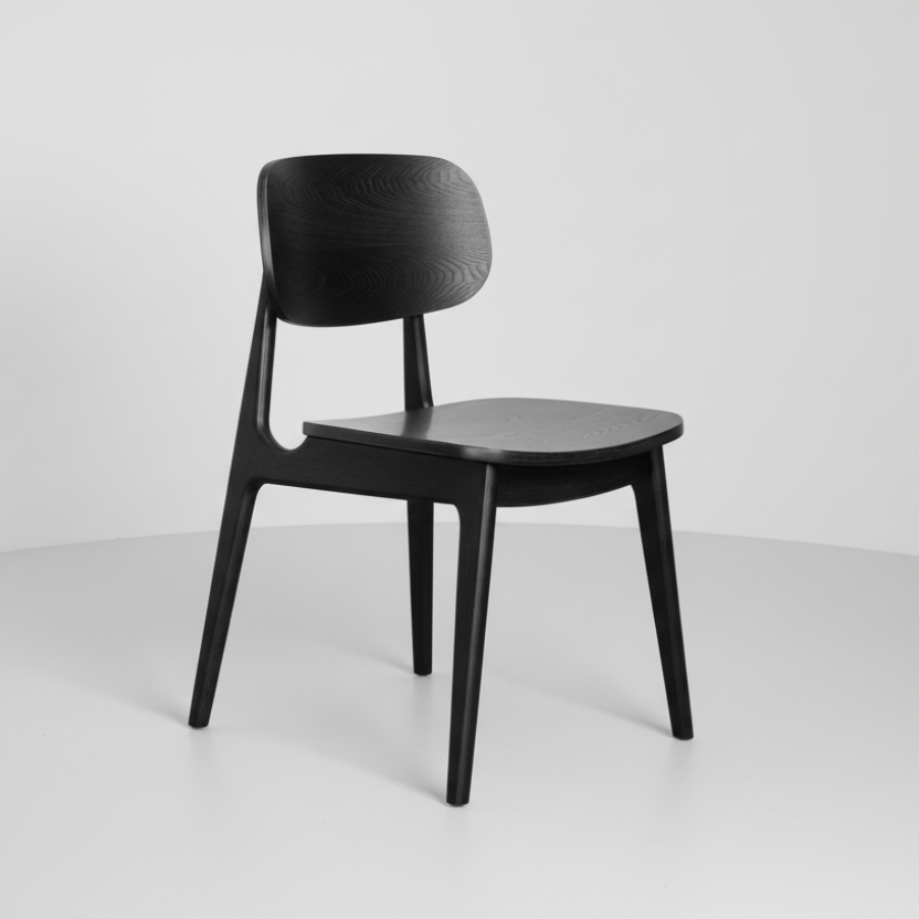 Bowi : Dining Chair Solid Seat Black