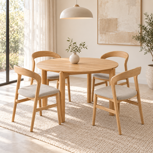 Aries : Round Dining Table American Oak Timber