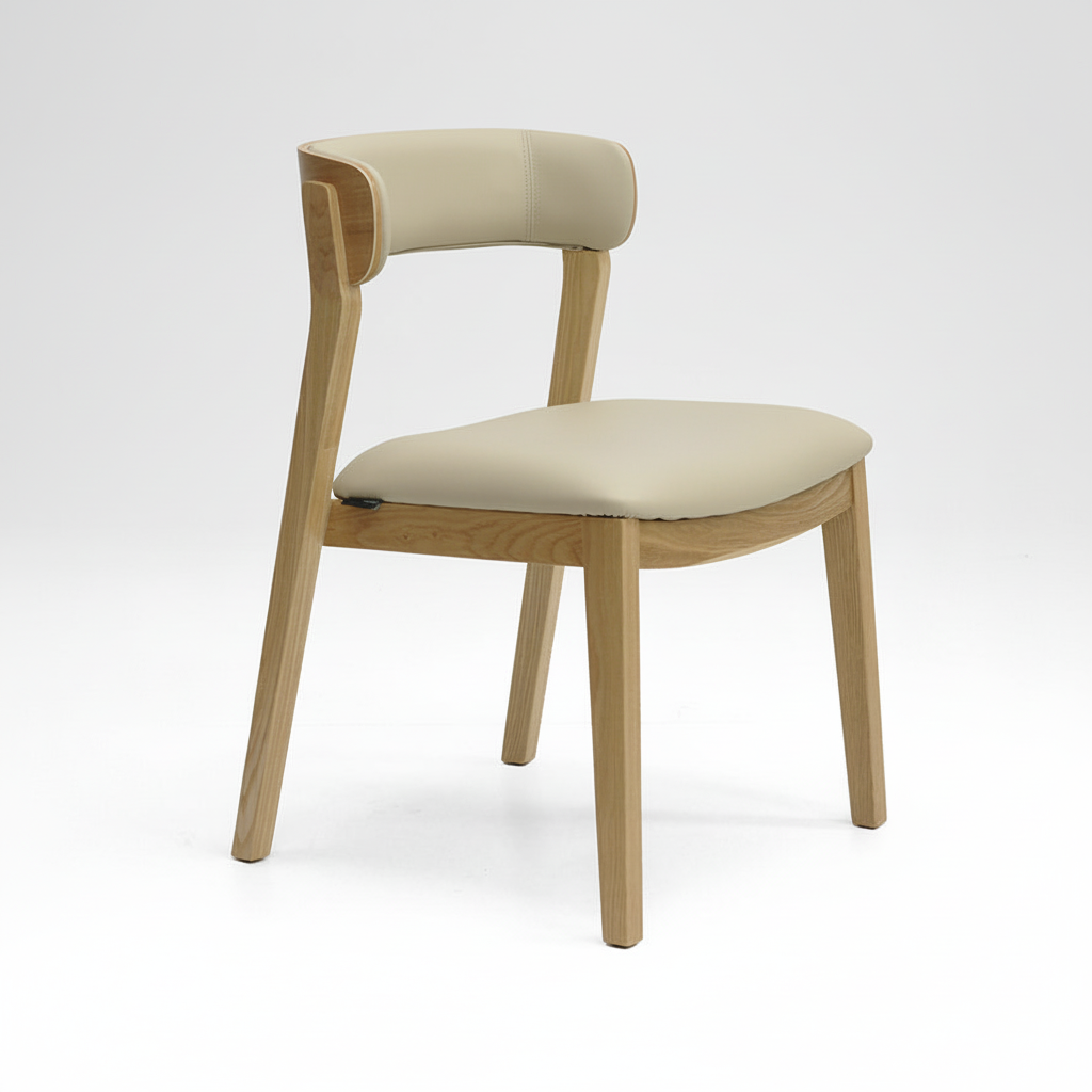 Caitlin : Dining Chair Ash Frame with Clay Leather