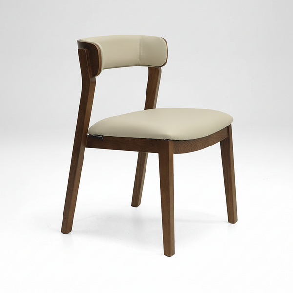 Caitlin : Dining Chair Walnut Frame with Clay Leather