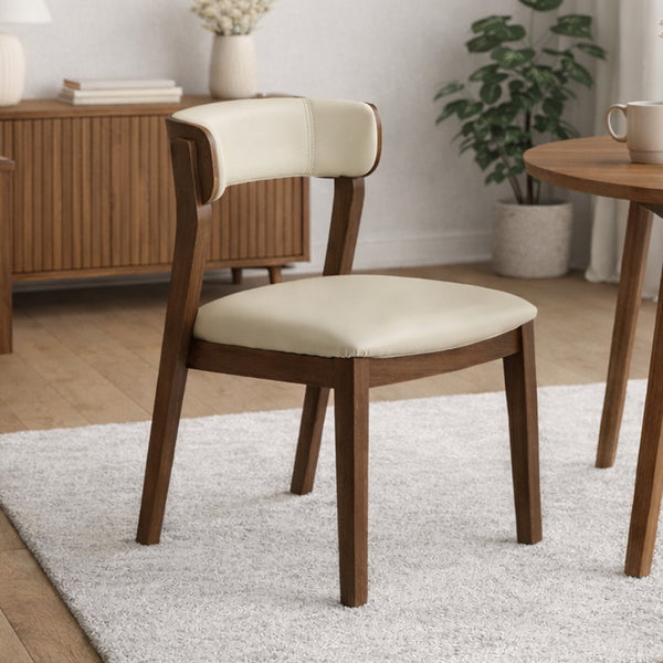 Caitlin : Dining Chair Walnut Frame with Clay Leather